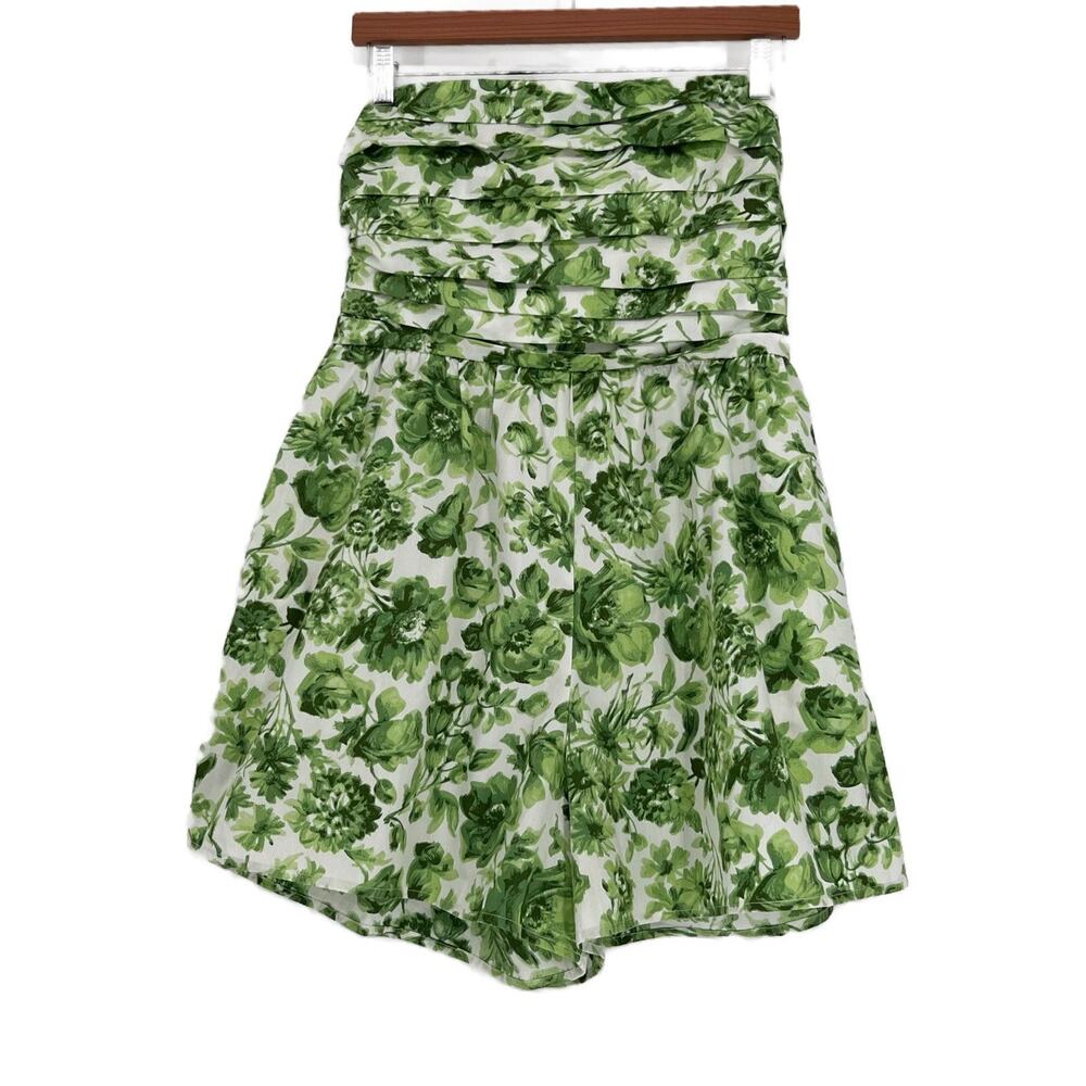 Abercrombie & Fitch Green and White Strapless Floral Romper - Picture 5 of 10